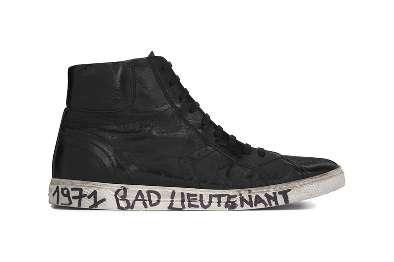 Saint Laurent Joe Sneakers With Midsole Writing off-white virgil abloh yves shoes kicks bad lieutenant smoking forever leather high top