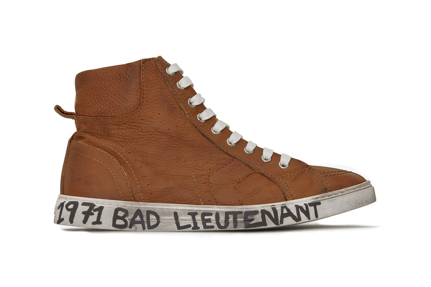 Saint Laurent Joe Sneakers With Midsole Writing off-white virgil abloh yves shoes kicks bad lieutenant smoking forever leather high top