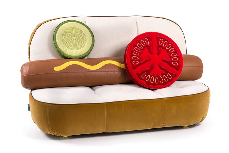 SELETTI Studio Job Food Hot Dog Burger Hamburger Pickle Tomato Cushion Pillow Couch