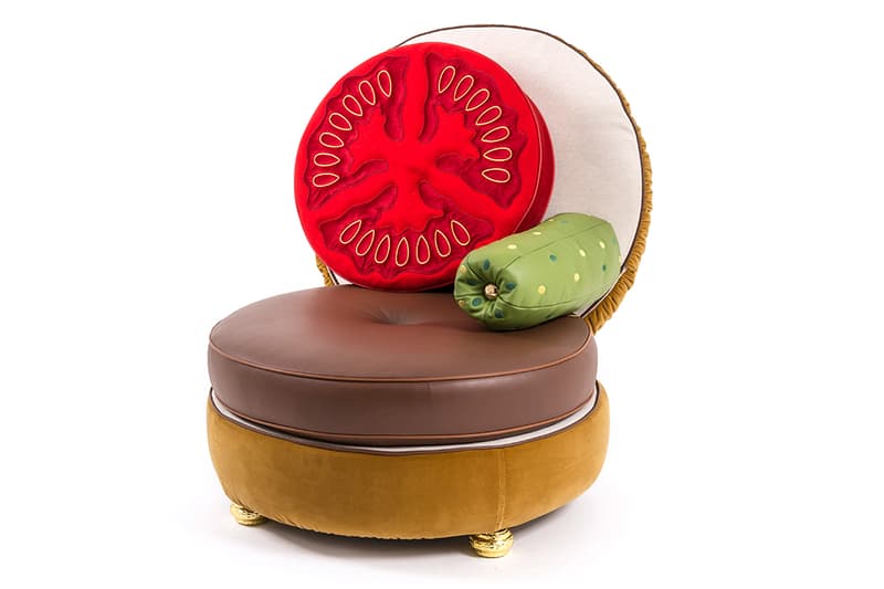 SELETTI Studio Job Food Hot Dog Burger Hamburger Pickle Tomato Cushion Pillow Couch