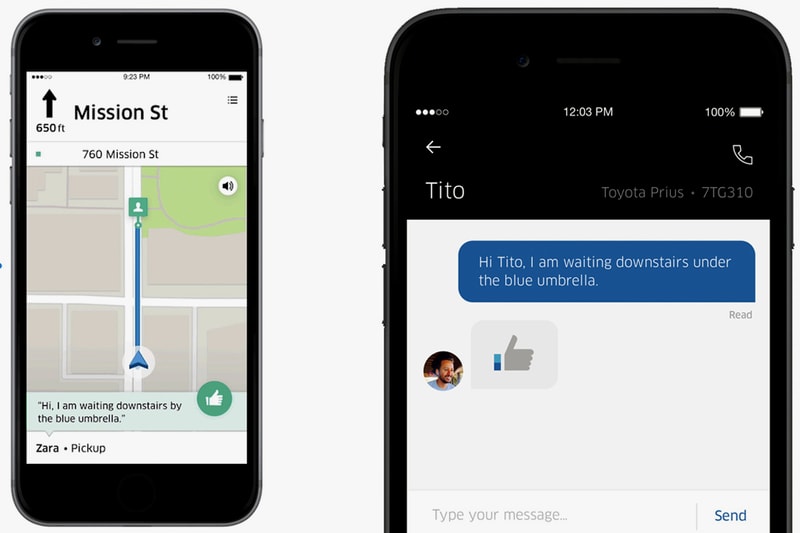 Uber In-App Messaging Feature Chat Texting
