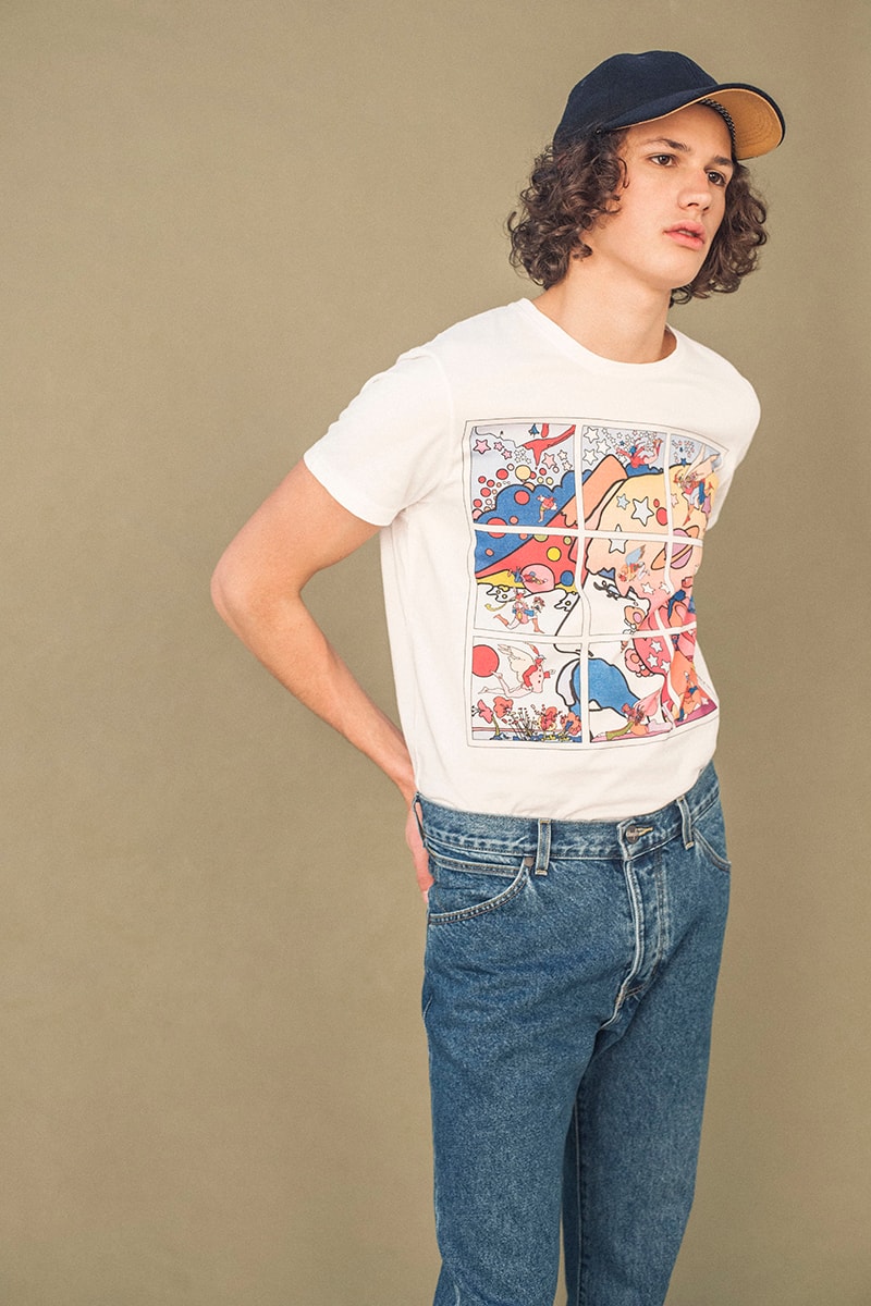 Peter Max Wrangler Jeans Autumn/Winter Collection Flower Power Peace Sign Woodstock Psychedelic Art