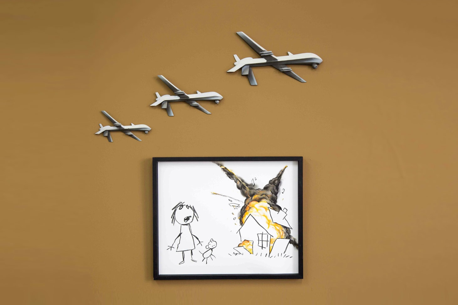 Banksy Anti Weapons Artwork Art The Arms Fair Contribution Work Civilian Drone Strike