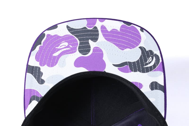 BAPE A Bathing Ape NYC New York City Snapback Camo Hat Cap Black Purple Accessories Release Date Info September 2