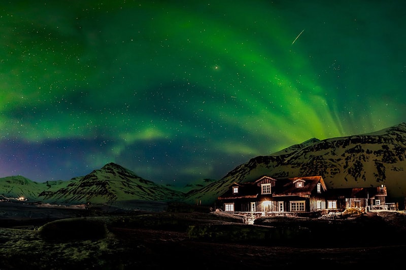 Northern Lights Deplar Farm Resort Troll Peninsula Northern Iceland
