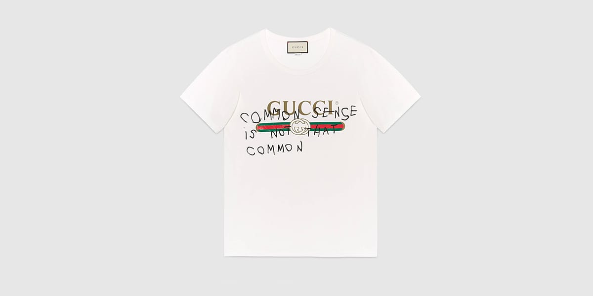 gucci shirt with writing on it