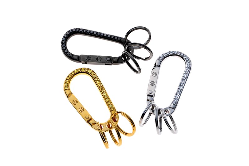 $18000 IVXLCDM uniform experiment carabiner 18 Karat Gold Silver Black Brass Cubic Zirconia Accessories