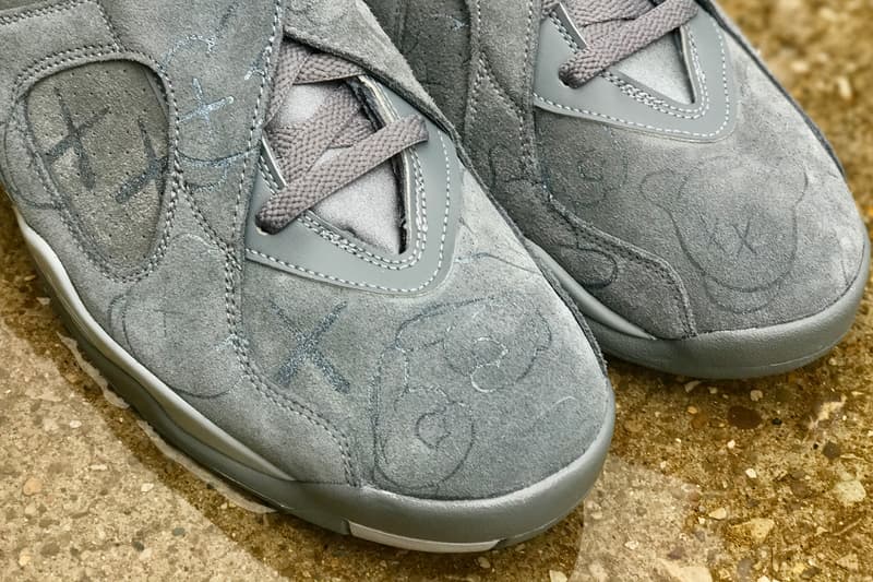 KAWS Nike Air Jordan 8 Custom truebluecustoms Sneakers Suede Embossed Paint