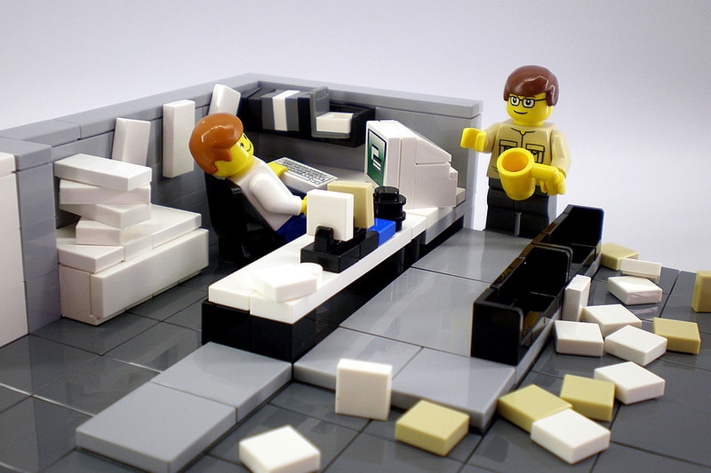 Lego Lay Offs Digital office space movie desk computer worker professional tie cubicle september 2017 movies