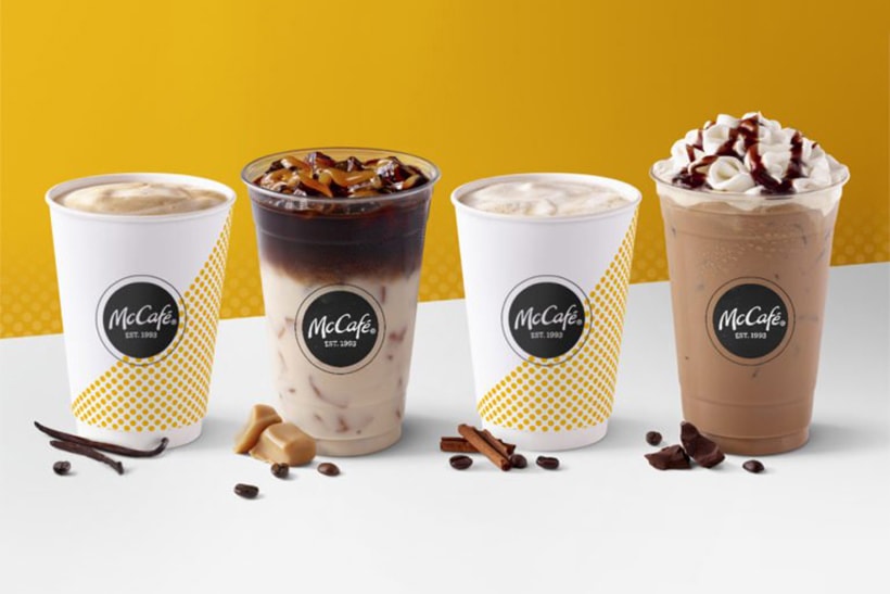 McDonalds McCafe Caramel Macchiato Vanilla Cappuccino Americano Coffee Espresso Starbucks Rebrand