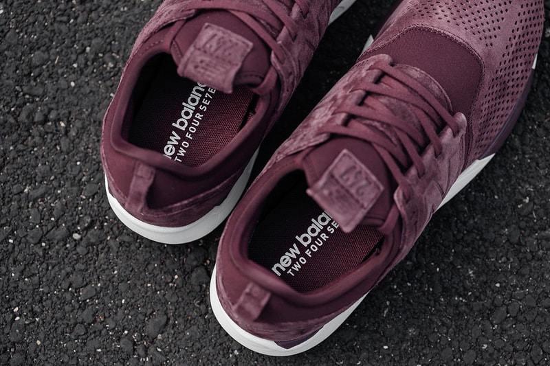 New Balance 247 Burgundy White Suede Neoprene Sneaker Sneakers Shoe Shoes
