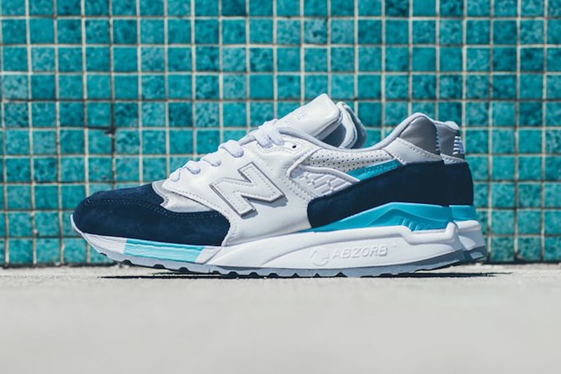 New Balance 998 White/Navy/Blue/Silver Colorway