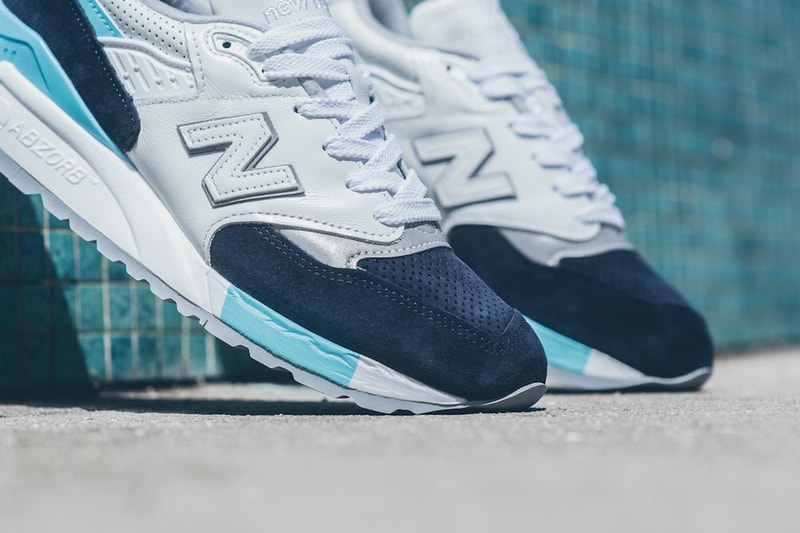 New Balance 998 White/Navy/Blue/Silver Colorway