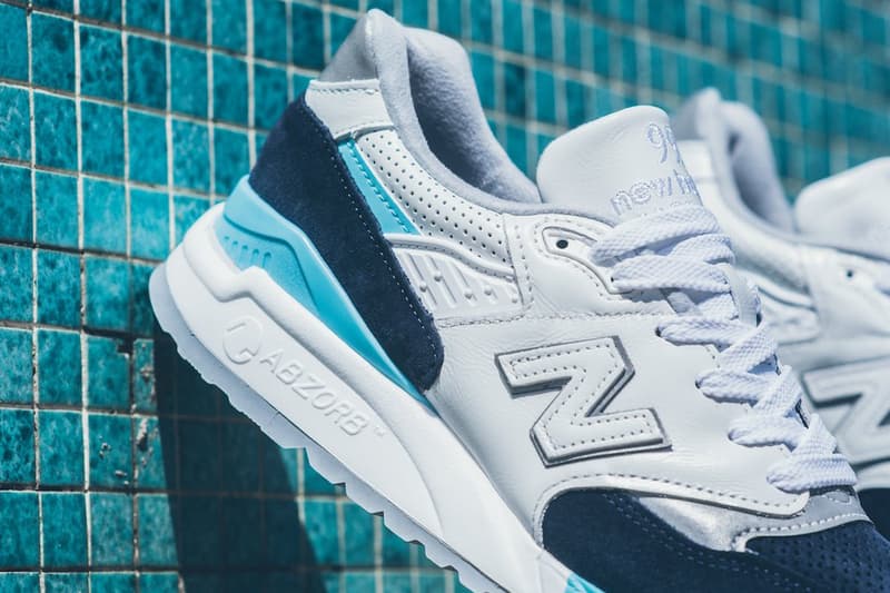 New Balance 998 White/Navy/Blue/Silver Colorway