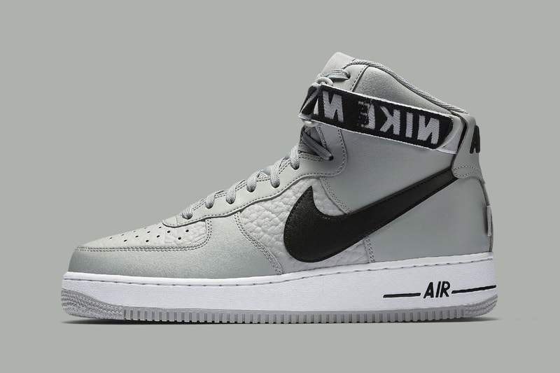 Nike Air Force 1 High NBA Logo Statement Game Edition Light Grey Dark Navy Blue