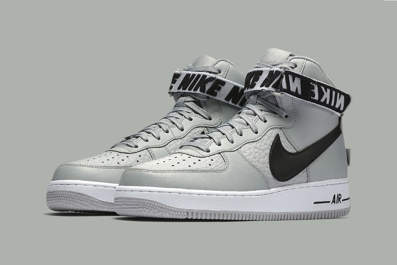 Nike Air Force 1 High NBA Logo Statement Game Edition Light Grey Dark Navy Blue