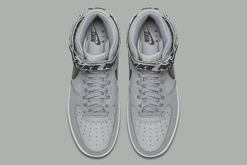 Nike Air Force 1 High NBA Logo Statement Game Edition Light Grey Dark Navy Blue