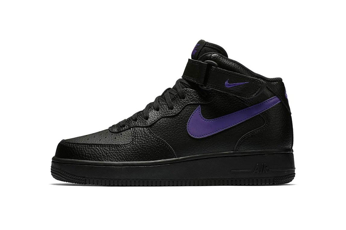 Nike Air Force 1 Mid Black Leather Pack Purple Teal Green Blue White