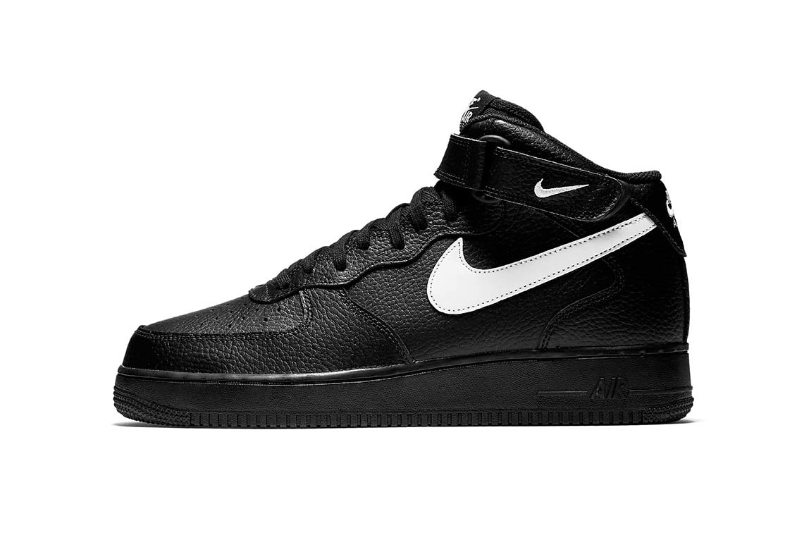 Nike Air Force 1 Mid Black Leather Pack Hypebeast