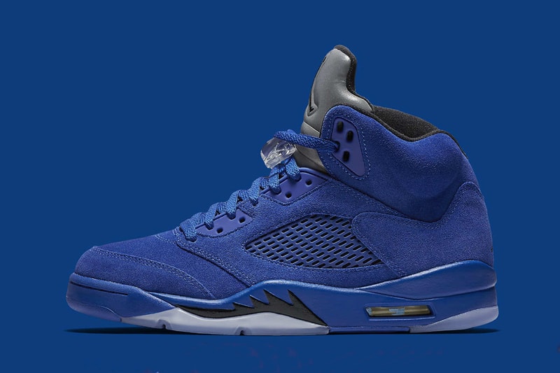 Air Jordan 5 Retro Flight Suit Blue Suede