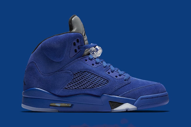 Air Jordan 5 Retro Flight Suit Blue Suede