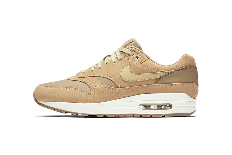 Nike Air Max 1 Premium Khaki Team Gold Mushroom Sail 2017 Fall Release Date Info Sneakers Shoes Footwear Leather Suede Tan