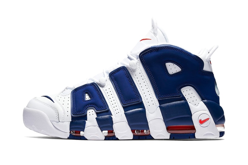 Nike Air More UptempoNew York Knicks Scottie Pippen Patrick Ewing white royal orange footwear blue navy
