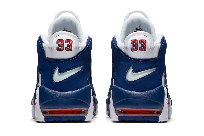 Nike Air More UptempoNew York Knicks Scottie Pippen Patrick Ewing white royal orange footwear blue navy