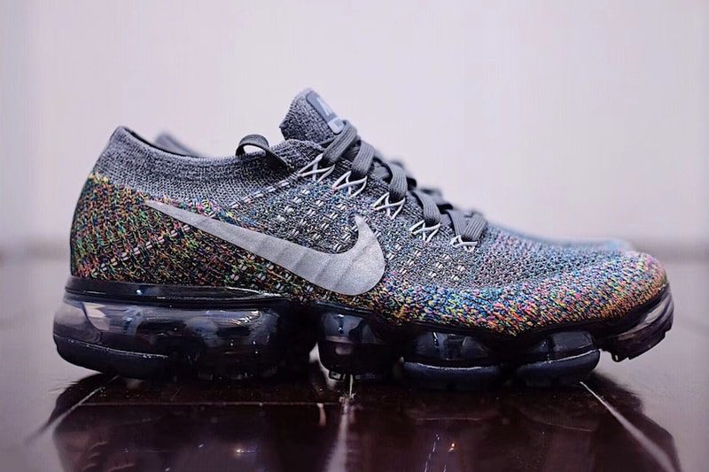 Nike Air VaporMax grey gray multicolor rainbow sneakers shoes flyknit swoosh