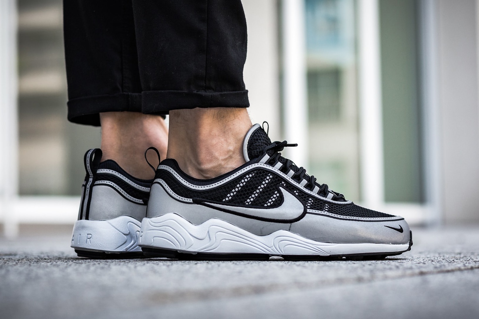 Nike Air Zoom Spiridon Reflective Silver Black White Sneakers Shoes Footwear 2017 September Release Date Info Titolo 3M
