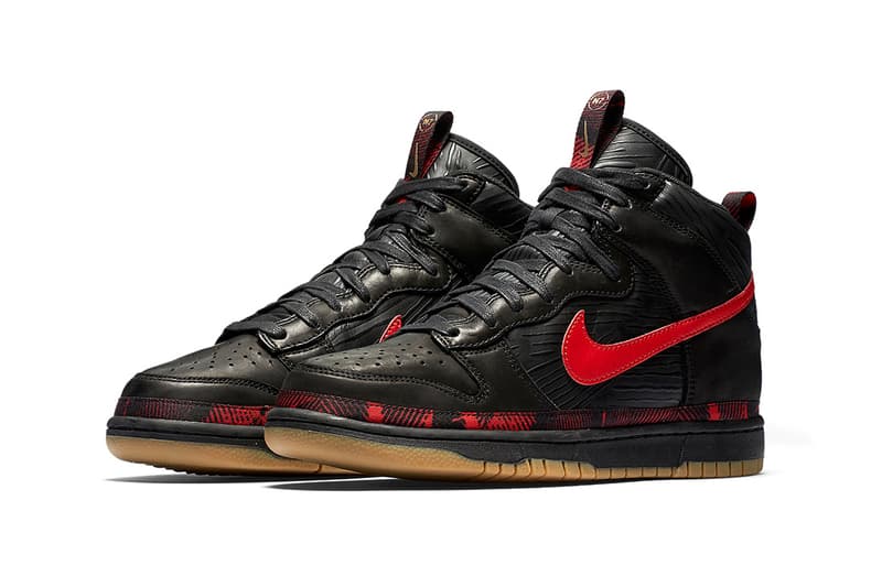 Nike Dunk High N7 footwear black red gum leather 2017 Fall Release Sneakers Shoes
