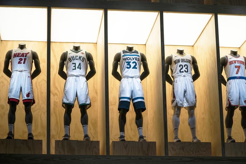 Nike NBA jersey Unveiling Los Angeles sports fashion Kevin Durant Paul George JR Smith Nike Air Force 1 Off White Recap