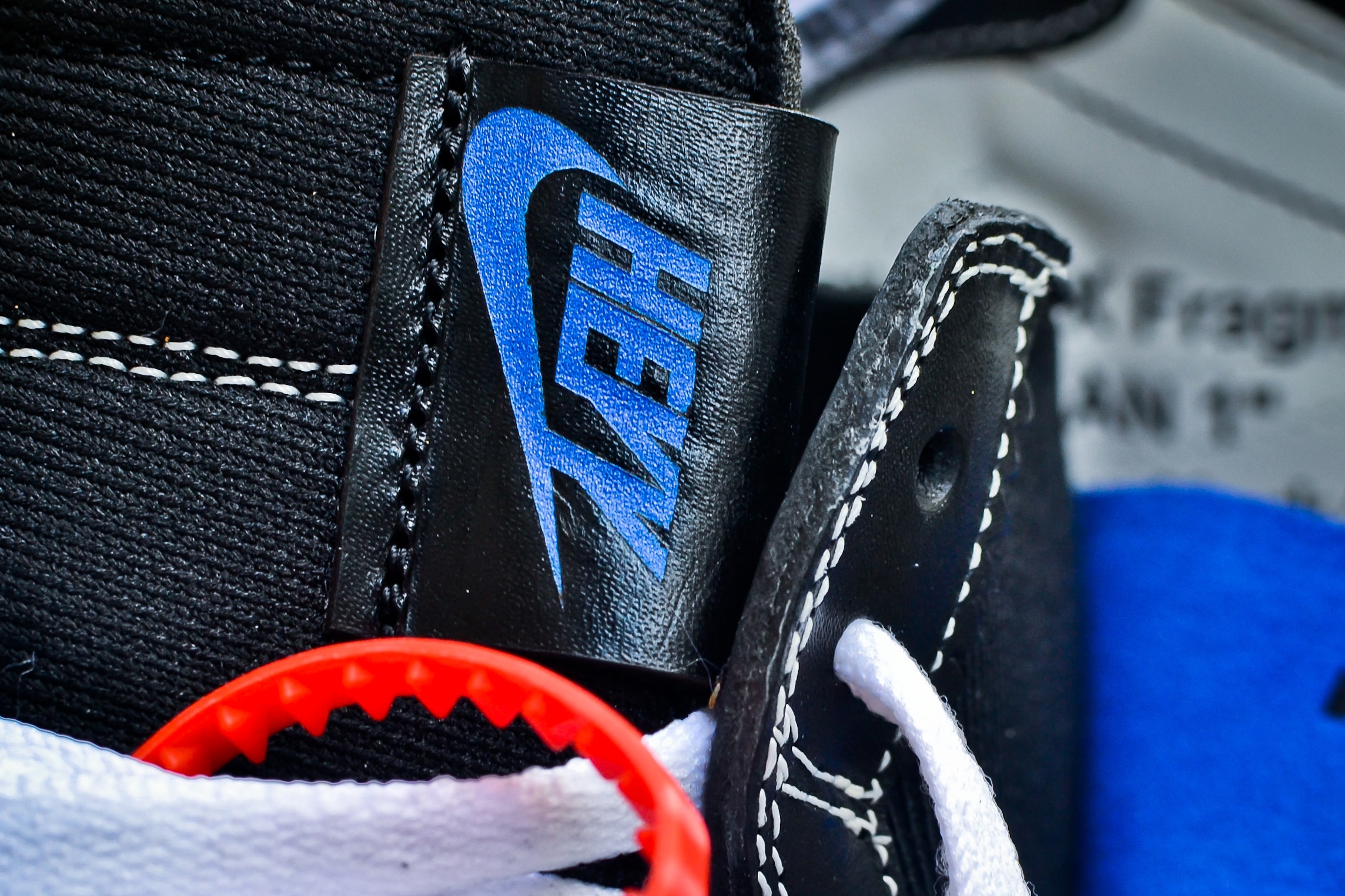 Off White c/o Virgil Abloh fragment design Collaboration Air Jordan 1 AJ1 On Feet Custom Sneakers Closer Look