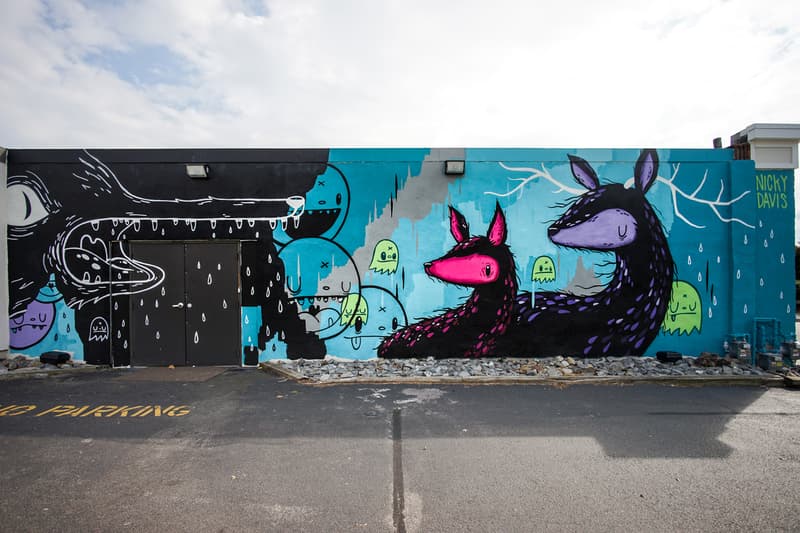 POW WOW Worcester Street Art Mural Artwork Paintings Nosego Caratoes APEXER Denial Pichiavo Nicky Davis