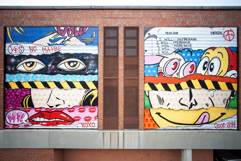 POW WOW Worcester Street Art Mural Artwork Paintings Nosego Caratoes APEXER Denial Pichiavo Nicky Davis