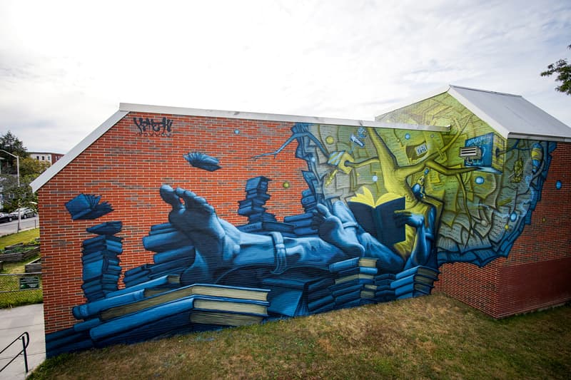 POW WOW Worcester Street Art Mural Artwork Paintings Nosego Caratoes APEXER Denial Pichiavo Nicky Davis