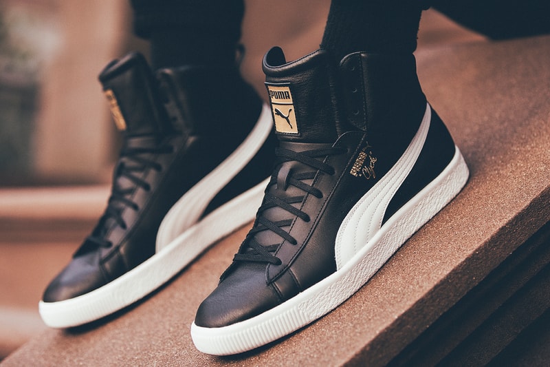 Puma Clyde Mid Foil Leather black side profile