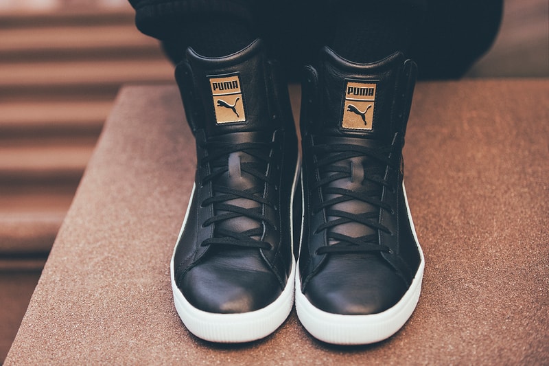 Puma Clyde Mid Foil Leather black frontal