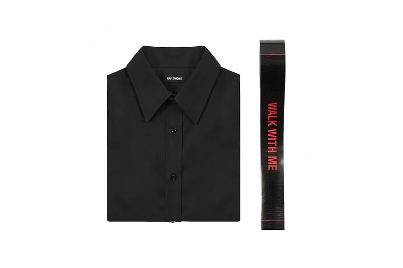 Raf Simons Dover Street Market Exclusive Windbreaker Button Up Down Shirt Tape Walk With Me Black