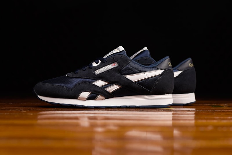 Reebok Classic Nylon, Platinum, Brave Blue, Team Navy