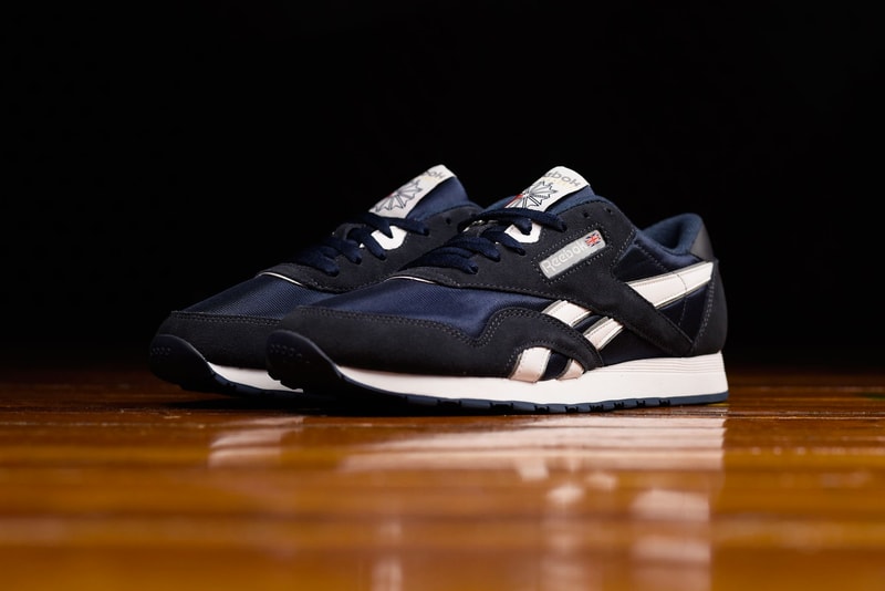 Reebok Classic Nylon, Platinum, Brave Blue, Team Navy