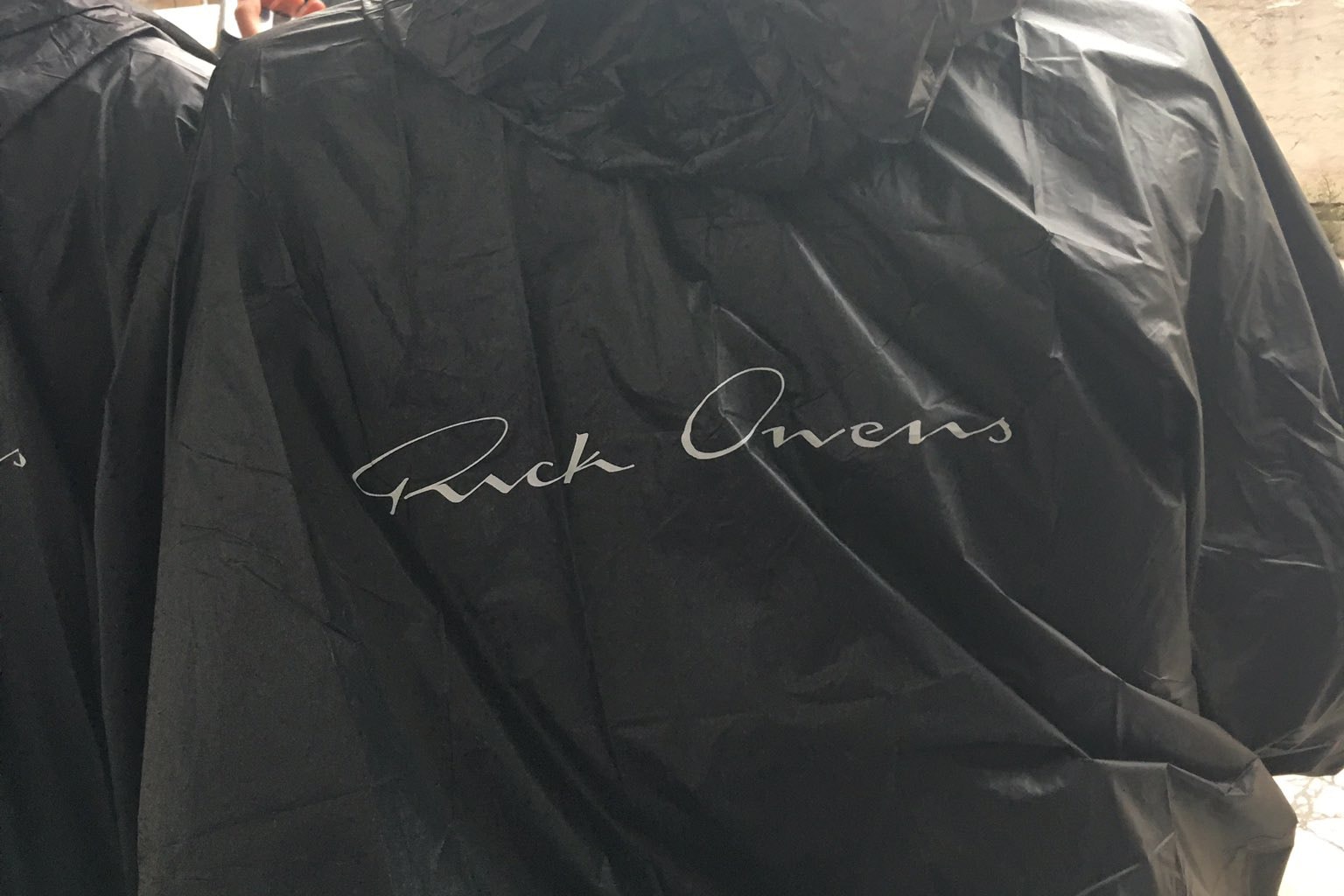 Rick Owens Audience Black Ponchos Spring/Summer 2018 Runway Show Paris Fashion Week