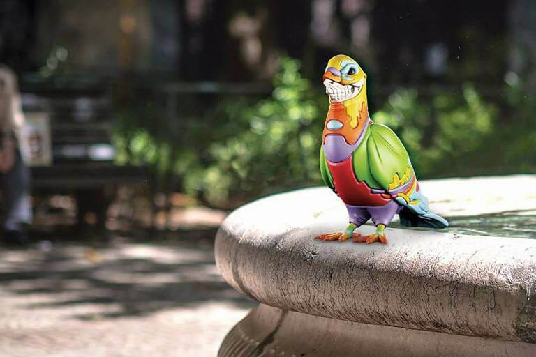 Ron English, Jeff Staple and Mighty Jaxx Come Together to Create the Pigeon Skull Grin