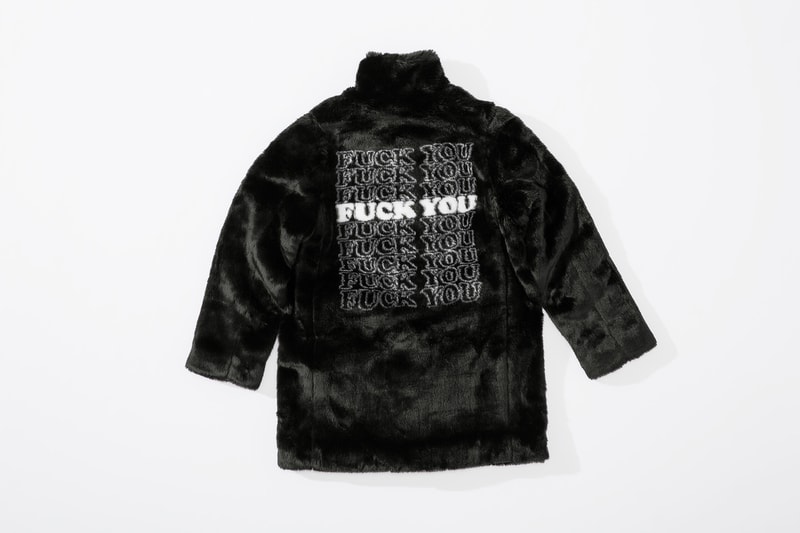 HYSTERIC GLAMOUR Fuck You Faux Fur Coat - fall winter 2017 - Supreme