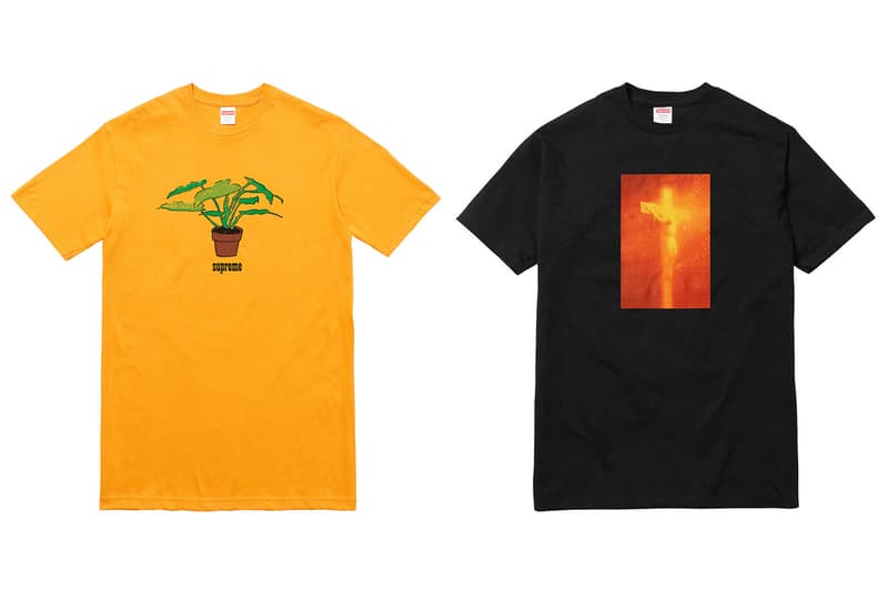 Supreme Yellow Plant Tee and Serrano Collab Tee