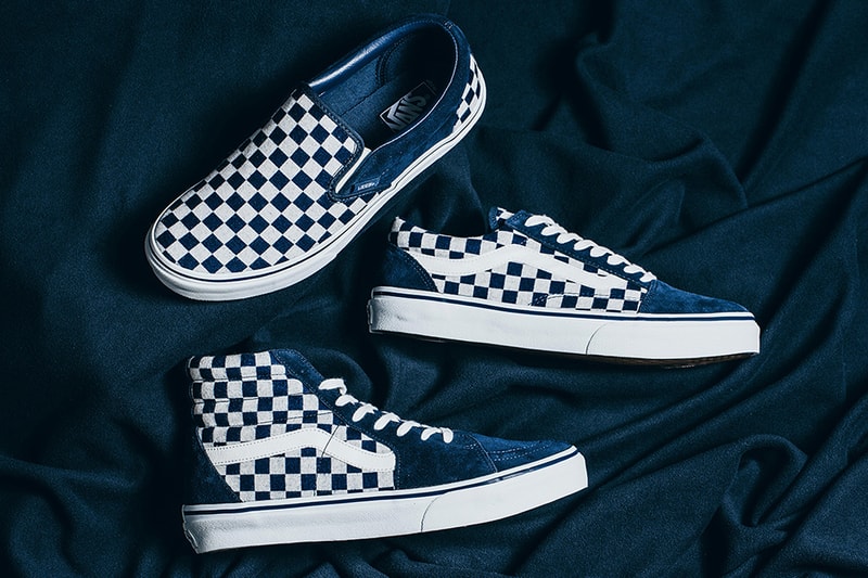 Vans Japan Indigo Checkerboard Pack Sk8 Hi Classic Slip On Old Skool INVINCIBLE Sneakers Shoes Footwear 2017 September 23 Release Date Info