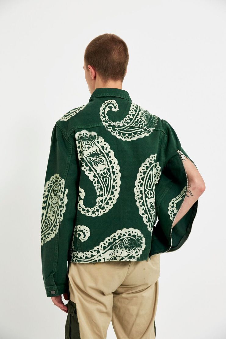 424 Paisley Denim Trucker Jackets Fall 2017 Green Black Red