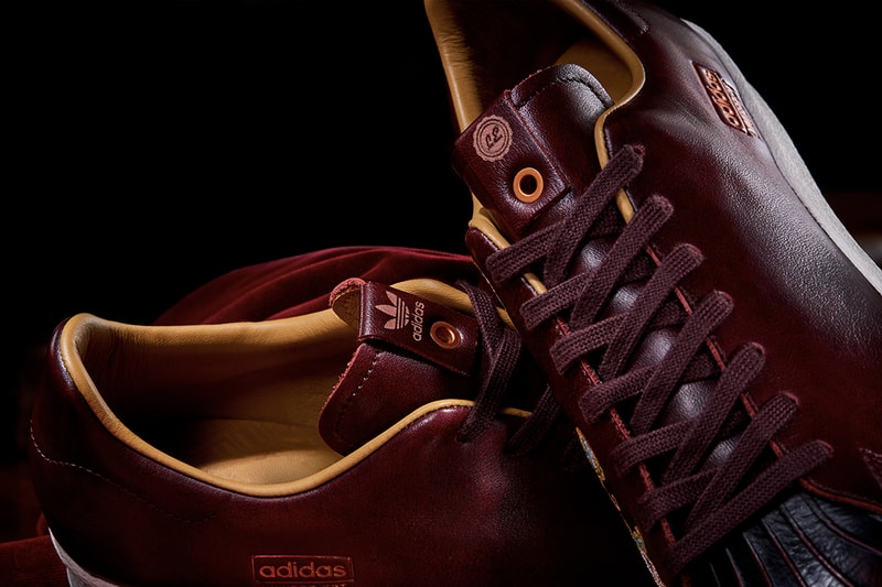 adidas Consortium x Limited Edt Superstar 80s Burnished Burgundy Embroidery Sneakers