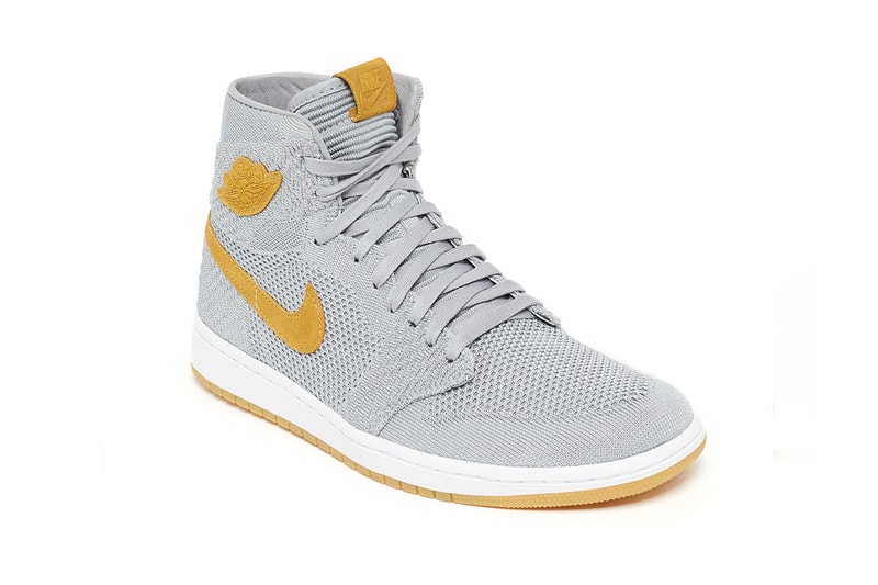 Air Jordan 1 Flyknit Wolf Grey Golden Harvest