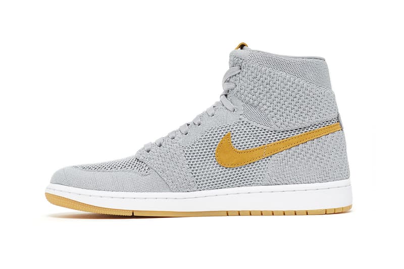 Air Jordan 1 Flyknit Wolf Grey Golden Harvest